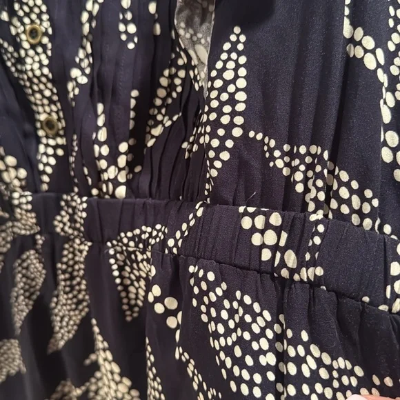 THML Navy Leaf Print Midi Dress XL - Picture 6 of 8